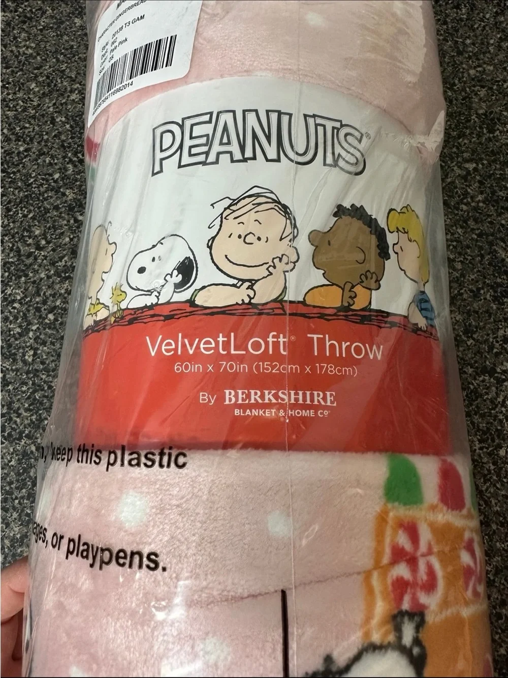 Peanuts Snoopy VelvetLoft Plush Throw Blanket By Berkshire 60